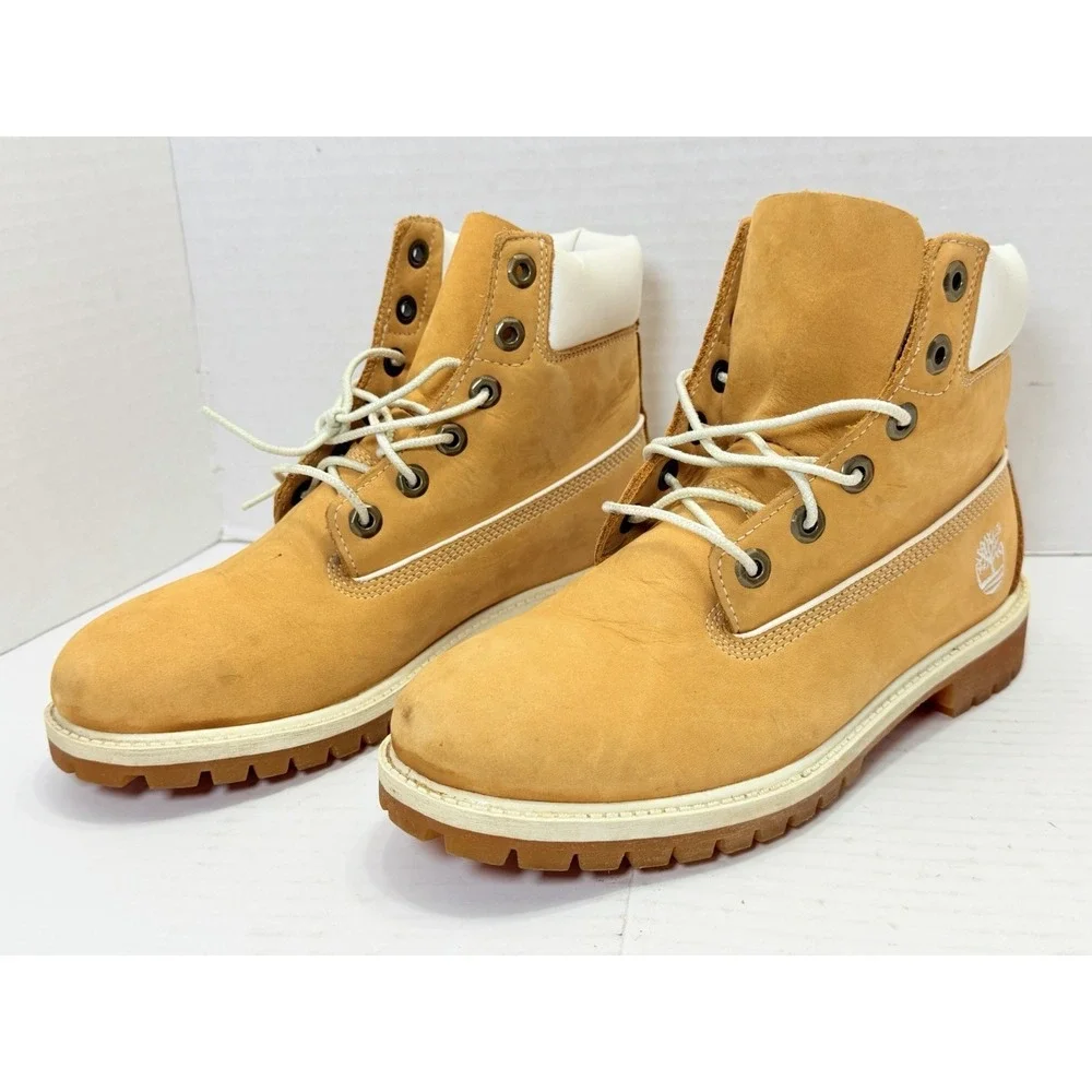 Timberland 6 Inch Premium Waterproof Boots Wheat Nubuck Men's Size 6M